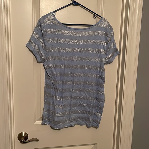 Blue and silver striped tee - Picture 3 of 3
